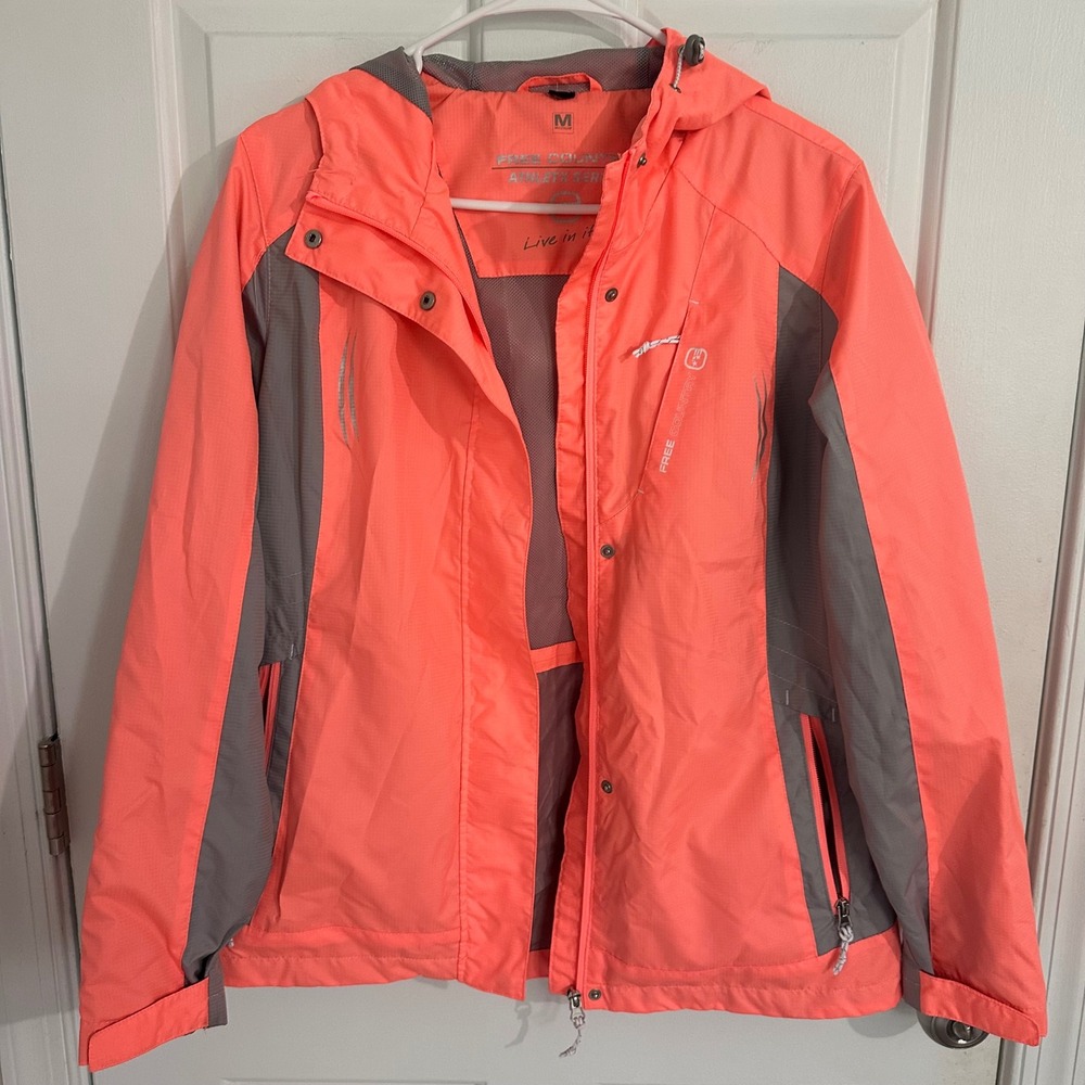 Free Country Athletix Series Coral Gray‎ Rain Jacket Women's Medium